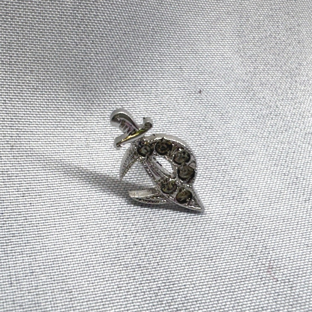 Sterling Silver Jeweled Shriners Pin, Masonic Shriners Rhinestone, Hat, Tie Pin
